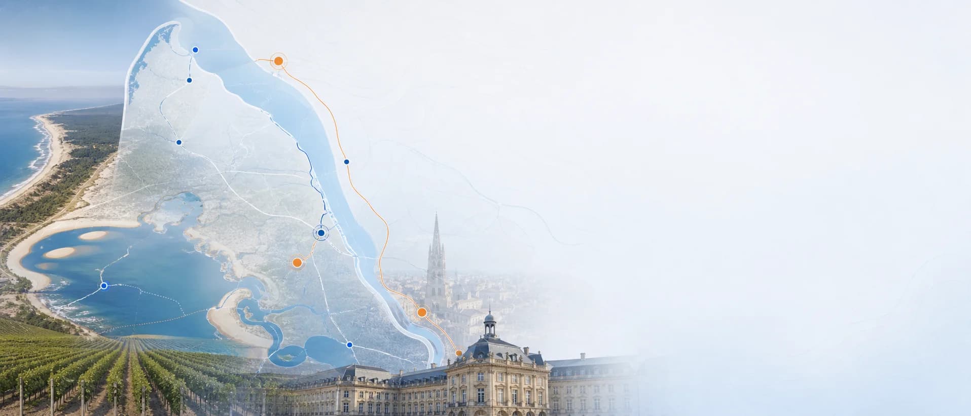 Carte illustrée de la Gironde : Médoc, bassin d'Arcachon, estuaire et Bordeaux Métropole